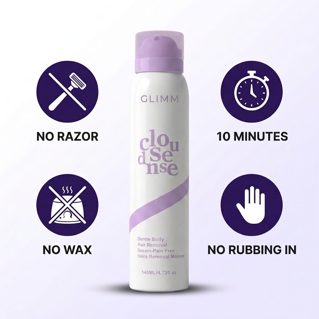 GLIMM - Smooth Skin in 10 Minutes, Pain-Free Mousse